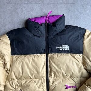 The North Face 1996 Retro Nuptse 700 down, men's M, khaki-stone-black-purple